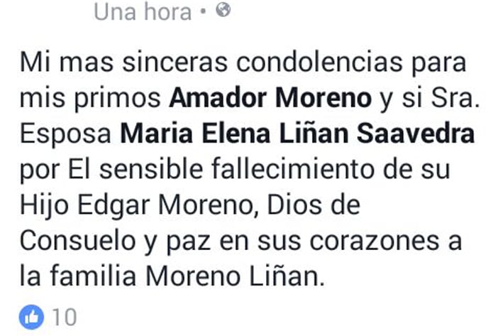 Consterna muerte de Edgar Moreno