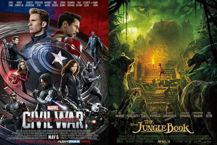 Taquilla: Disney domina el mundo con 'Capitán América: Civil War' y 'El libro de la selva'
