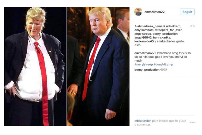 Meryl Streep hace parodia de Donald Trump
