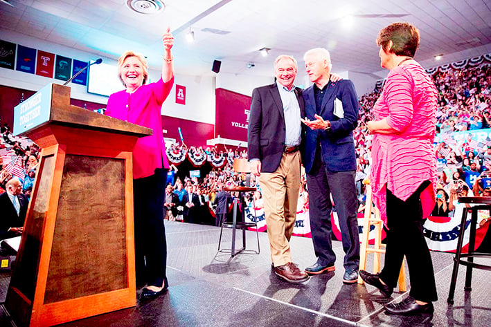 Clinton y Kaine  realizan primer  acto de campaña