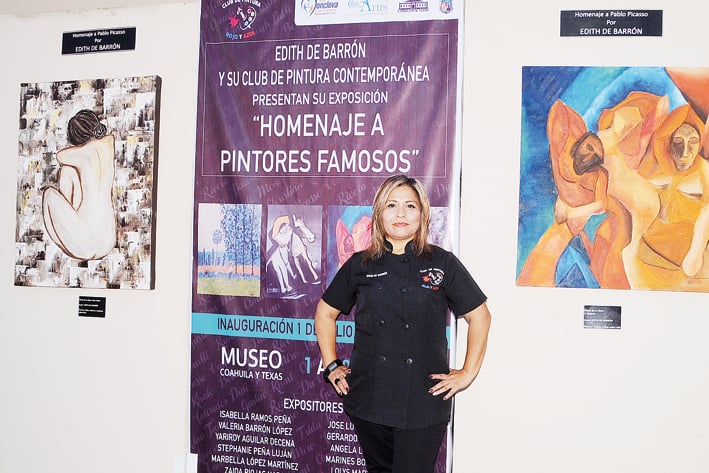 Edith de Barrón y su Club de Pintura Contemporánea 'Homenaje a Pintores Famosos'
