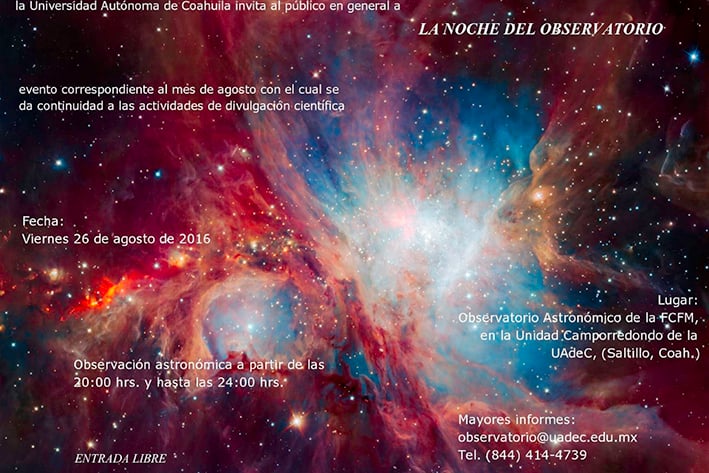 Invita UA de C a la Noche del Observatorio