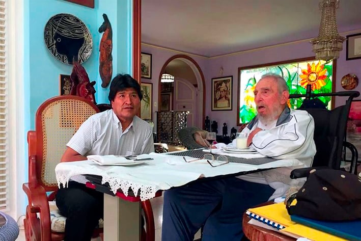 Visita Evo Morales a Fidel Castro