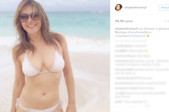 Elizabeth Hurley vuelve a lucir su figura en bikini