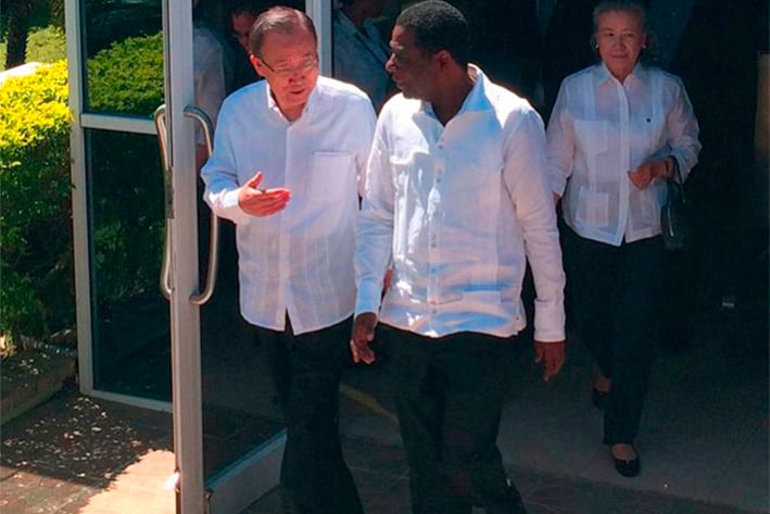 Ban Ki-moon llega a Haití