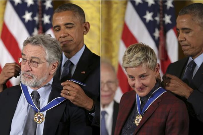 De Niro, Hanks y Ellen hacen #MannequinChallenge en la Casa Blanca