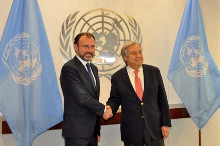 Videgaray dialoga con secretario de la ONU