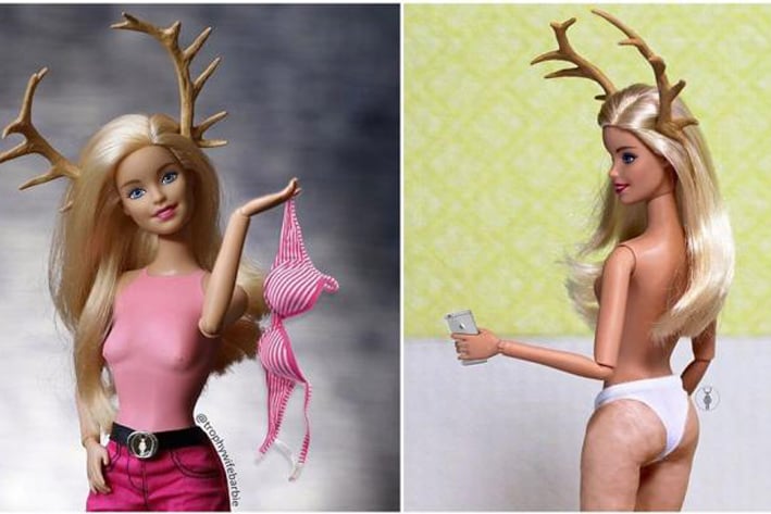 Muestran a Barbie sin sostén, sin depilar y con celulitis