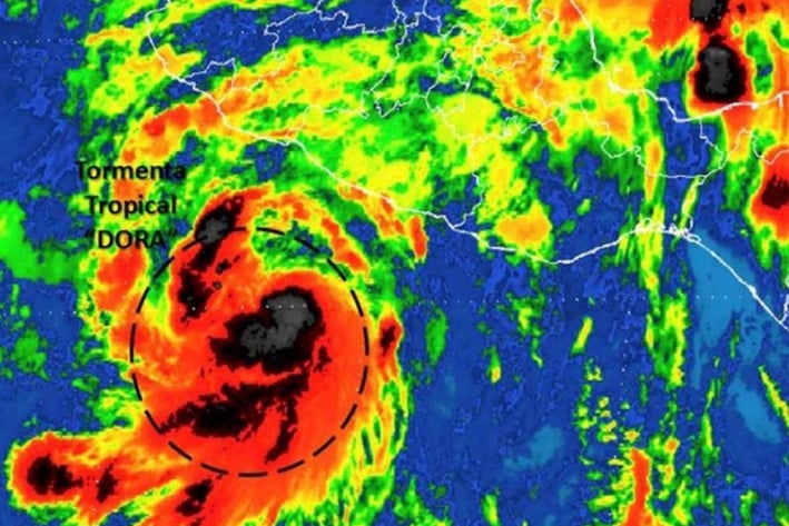 Alertan que 'Dora' podría intensificarse a huracán