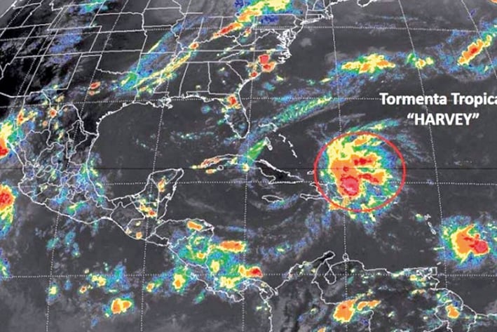 Se forma la tormenta tropical Harvey