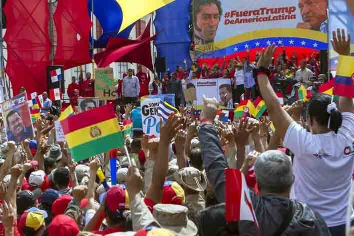 Protestan en Venezuela por amenaza de los EU