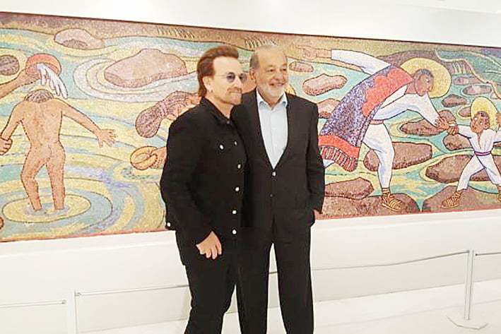 Bono visita el Museo Soumaya