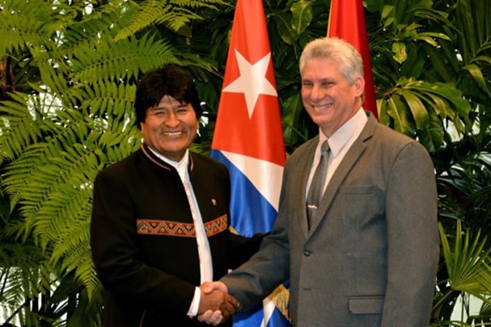 Evo Morales visita al nuevo presidente de Cuba