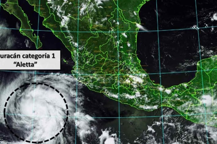 Tormenta tropical Aletta se convierte en huracán categoría 1