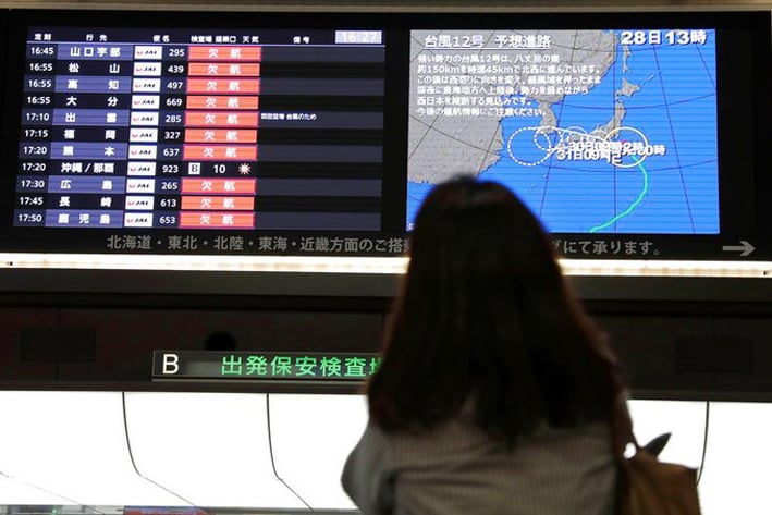 Alerta en Japón por llegada de tifón