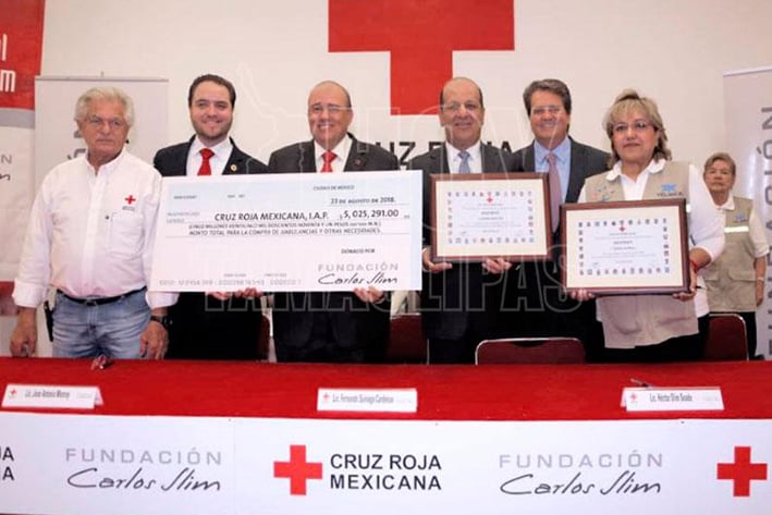 Entrega Fundación Slim más de  MDP a Cruz Roja