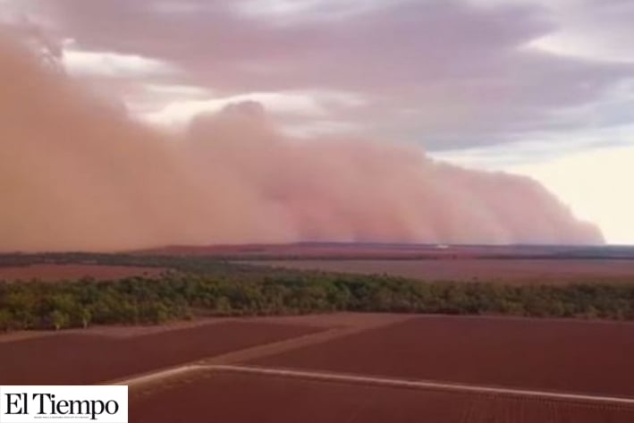 Captan enorme tormenta de arena en Australia