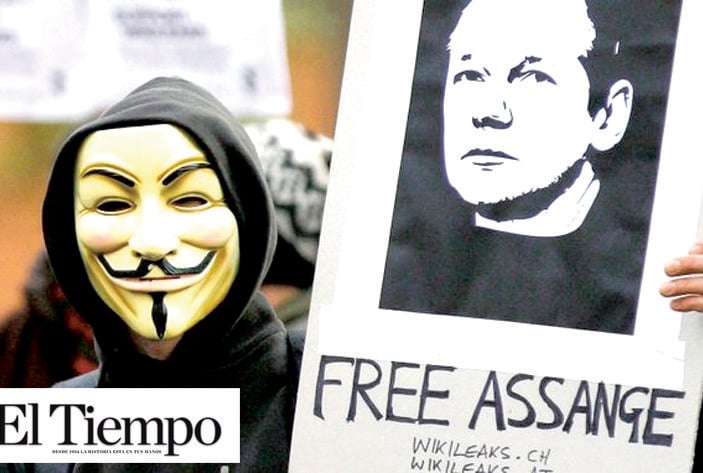 Anonymous amenaza a representantes de EU, Reino Unido y Ecuador por arresto de Julian Assange