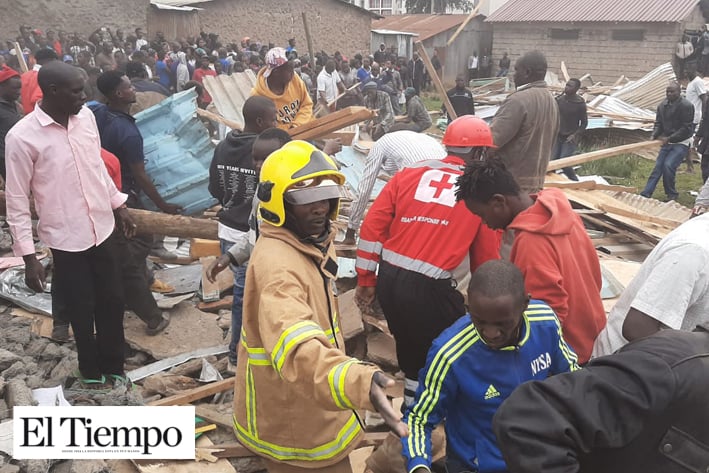7 niños muertos y 64 heridos al colapsar una escuela en Nairobi