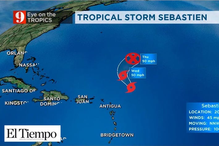 Se forma la tormenta tropical Sebastien