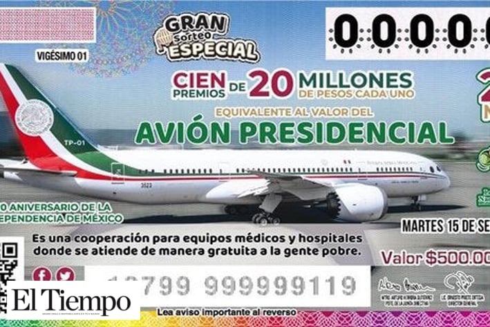 Premios en rifa de AMLO serán libres de impuestos... pero no será el avión