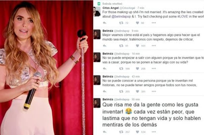 Belinda se defiende de acusaciones de 'robamaridos'