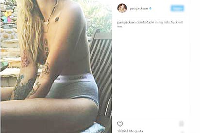 Paris Jackson posa topless en Instagram