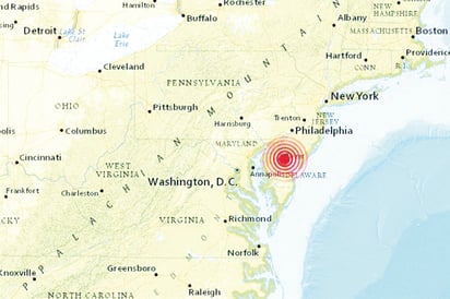 Inusual sismo sorprende a la Costa Este de EU
