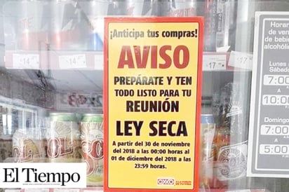 Confusión por la Ley Seca este sábado