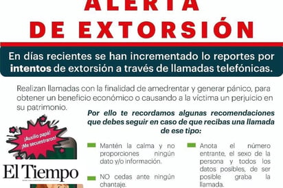 Alertan a ciudadanos por extorsiones telefónicas