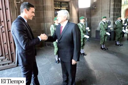 AMLO y Pedro Sánchez se reúnen en Palacio Nacional