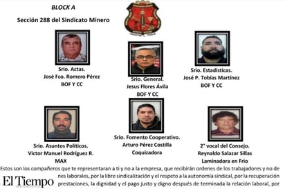 Crean mineros comité para la Sección 288