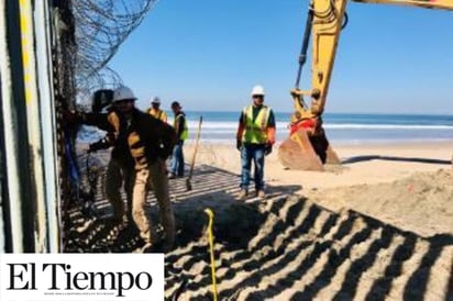 EU refuerza muro metálico en la frontera de Tijuana