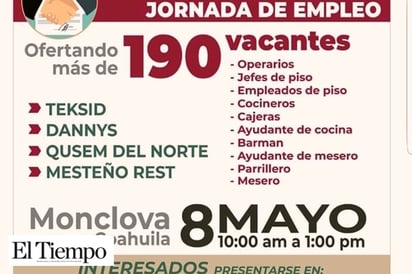 Promoverá SNE 190 vacantes