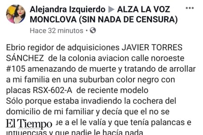 Amenaza de muerte a familia empleado de presidencia