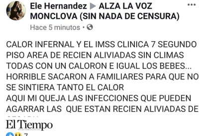 Ignora IMSS quejas de fallas en el clima