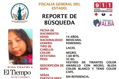 ¡Alerta Amber! busca a ‘Chelita’