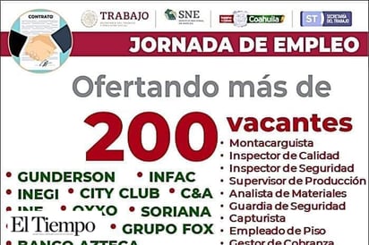 Ofrecerá SNE 200 vacantes