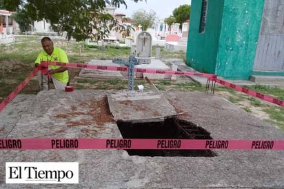 Acordona lápidas de riesgo