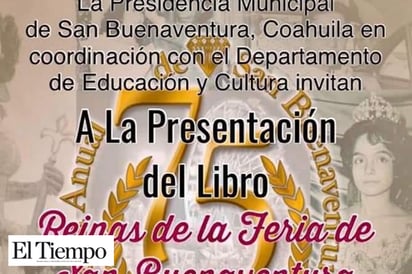 Presentarán el libro, ‘Reinas de la Feria’