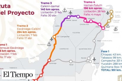 Compiten 85 empresas por licitación de cinco tramos del Tren Maya