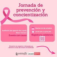 Invita la Ibero Torreón a la jornada de concientización del cáncer de mama