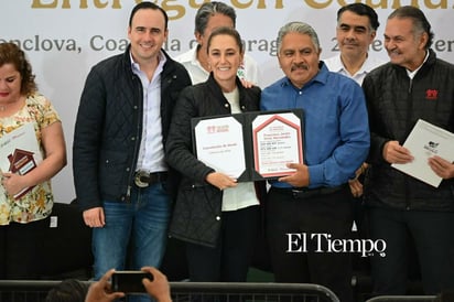 La presidenta Claudia Sheinbaum en su visita a Monclova como parte de su agenda de trabajo en Coahuila