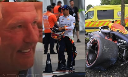Papá de Max Verstappen se burló del accidente de Checo Pérez 