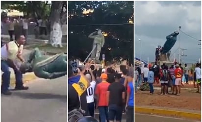 VIDEOS: Venezolanos derriban estatuas de Chávez en protesta contra Maduro