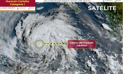 'Carlotta' se intensifica a huracán categoría 1