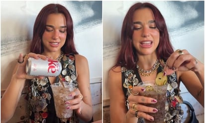 VIDEO: Dua Lipa sorprende por su peculiar forma de beber refresco