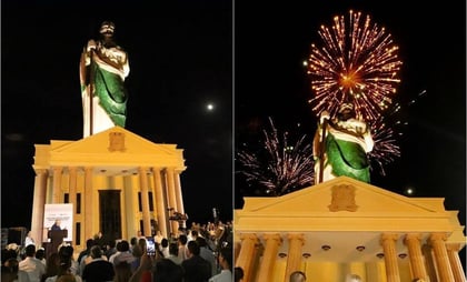 Inauguran figura de 25 metros de altura de San Judas Tadeo en Badiraguato, Sinaloa