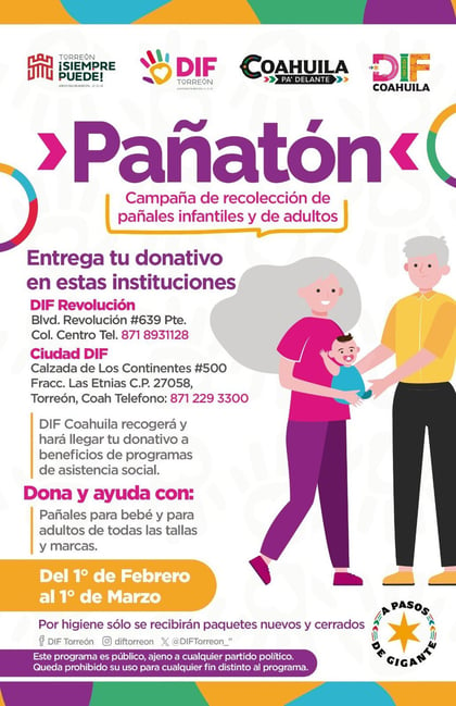 Participamos en el Pañatón 2024 organizado por el DIF Coahuila en Torreón