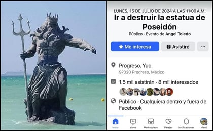 Huracán Beryl: organizan en redes destrucción de estatua de Poseidón
